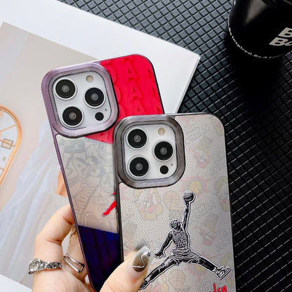 Jumpman Design Silver iPhone Case