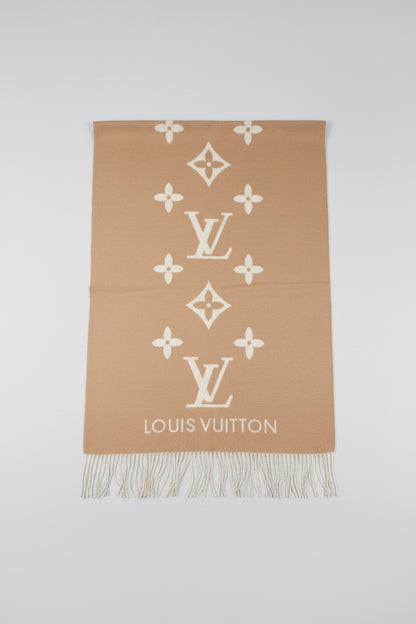 Monogram Luxury Blend Scarf Light Brown