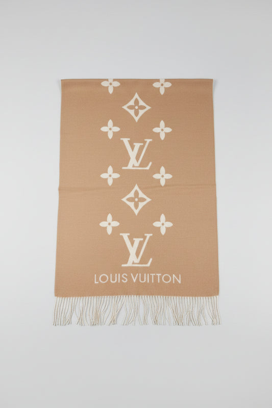 Monogram Luxury Blend Scarf Light Brown