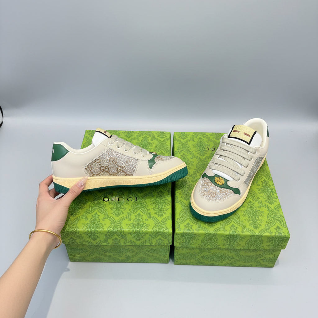 Screener Sneaker with Crystals - Tan