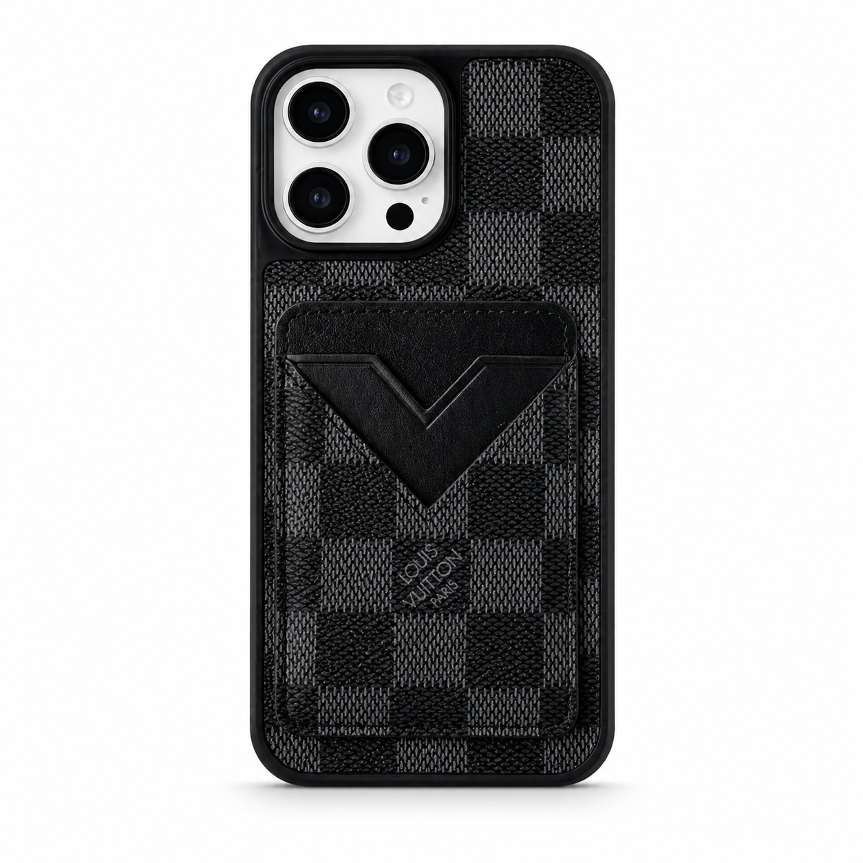 Luxe Checkered Phone Case with Card Holder