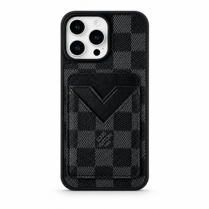 Luxe Checkered Phone Case with Card Holder