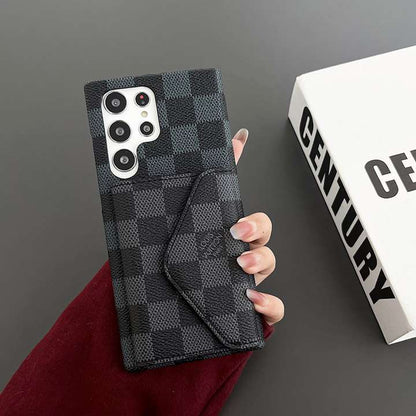 Luxury Check Design Phone Case with Card Holder