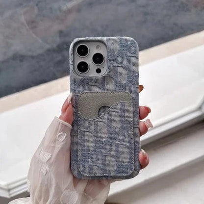 Chic Pattern Card Holder iPhone Case - 3 Colors