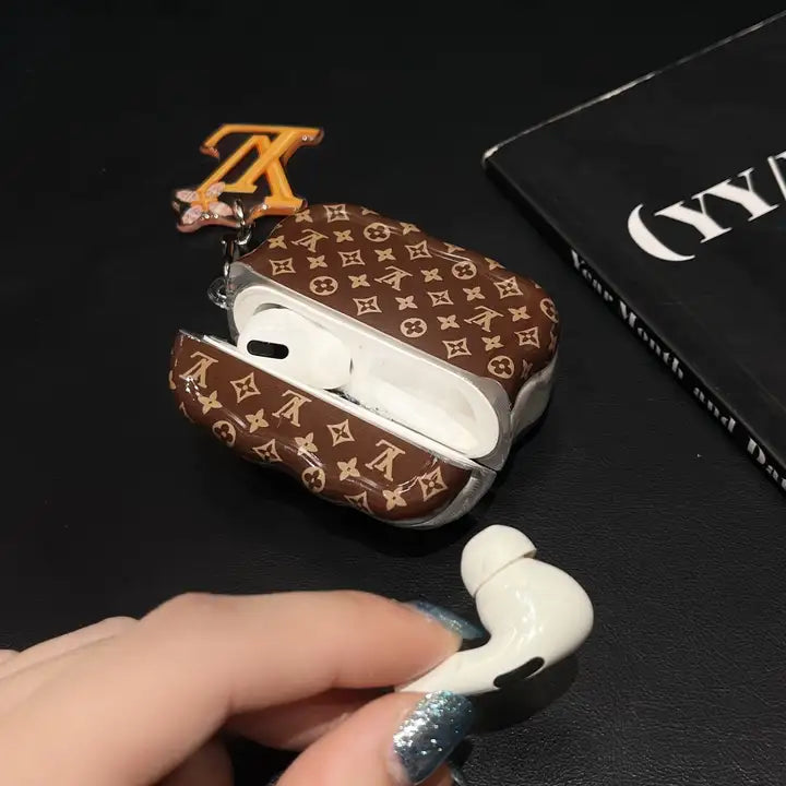 Luxury Brown Monogram Design AirPod Case