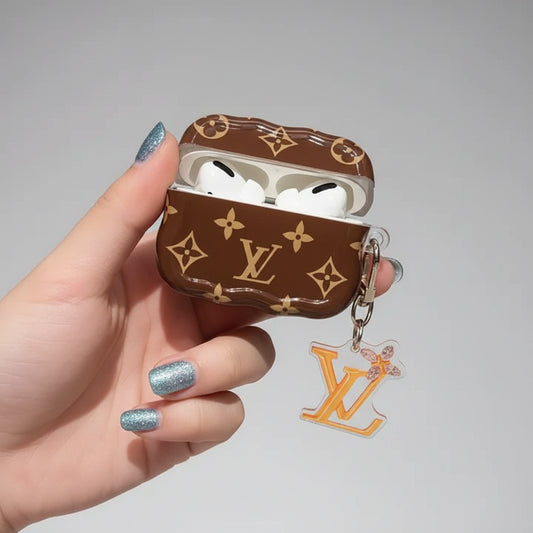 Luxury Brown Monogram Design AirPod Case