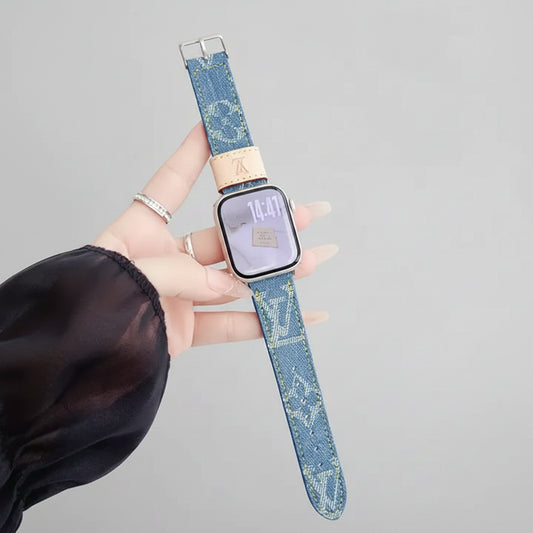Denim Leather Apple Watch Strap – Modern Unisex Band