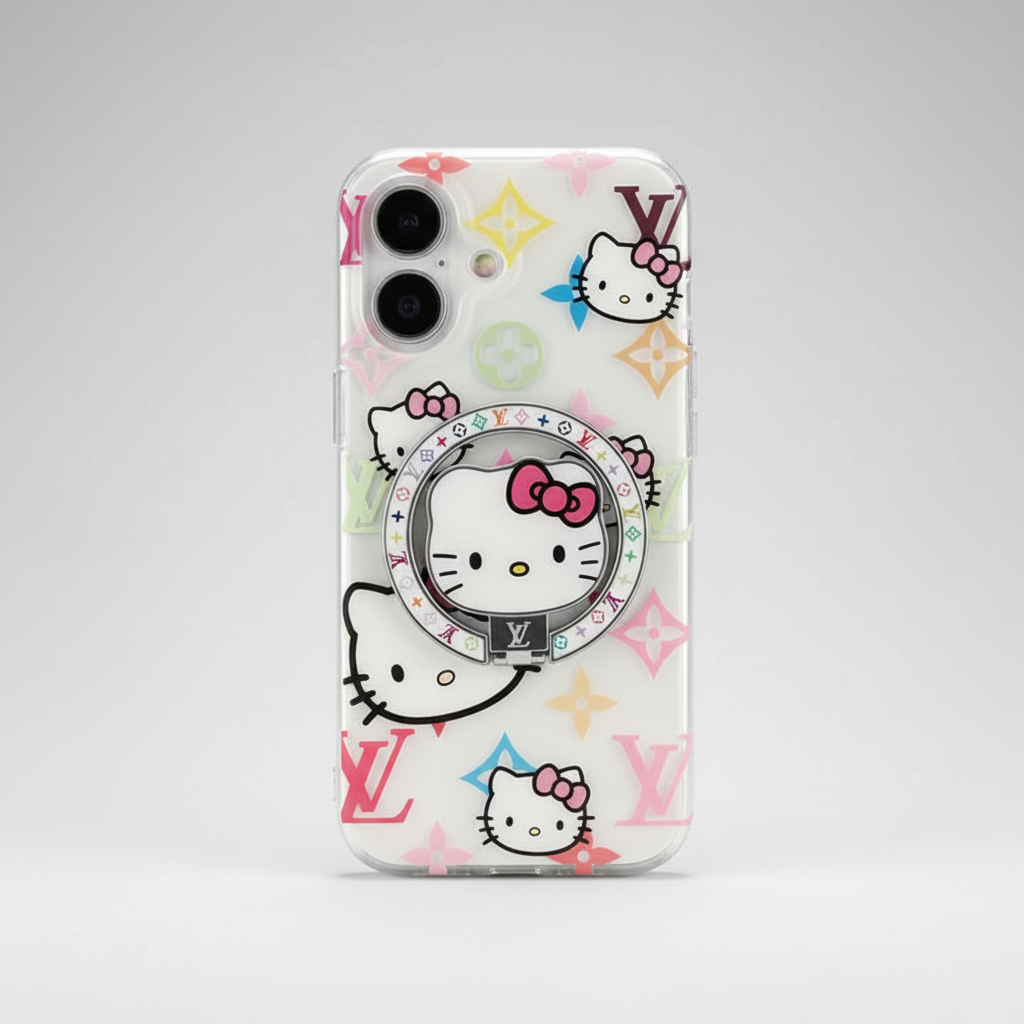MagSafe Denim or White  Kitty LV  luxe iPhone Case