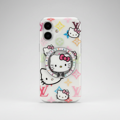 MagSafe Denim or White  Kitty LV  luxe iPhone Case