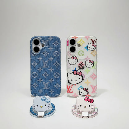 MagSafe Denim or White  Kitty LV  luxe iPhone Case