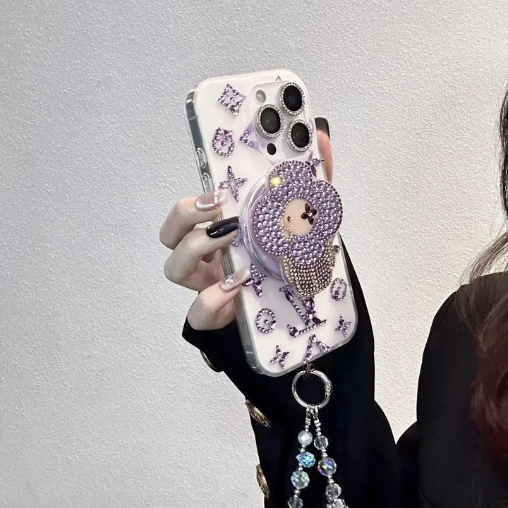 Purple Sparkles MagSafe Sunflower iPhone Case