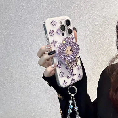 Purple Sparkles MagSafe Sunflower iPhone Case