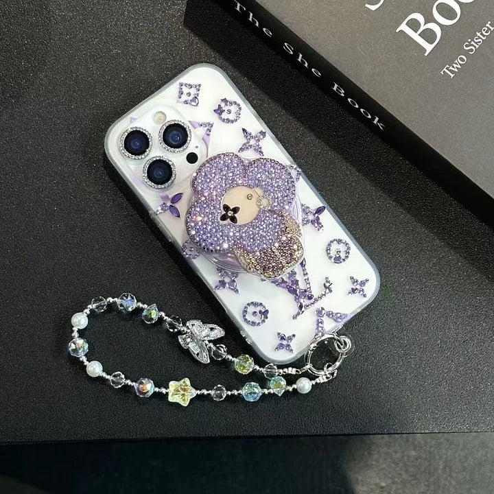 Purple Sparkles MagSafe Sunflower iPhone Case