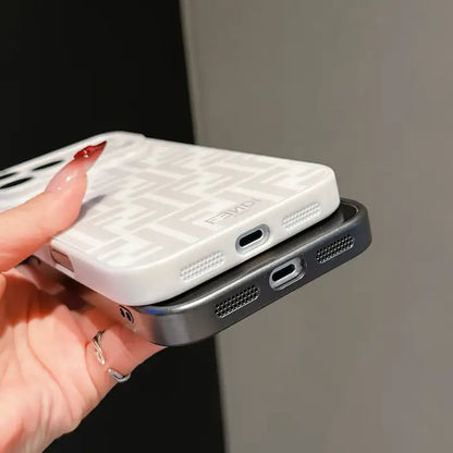 Zucca Print Monogram Glass iPhone Case