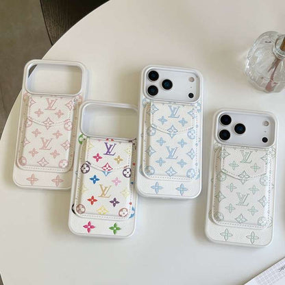 Pastel Monogram MagSafe iPhone Case with Detachable Wallet