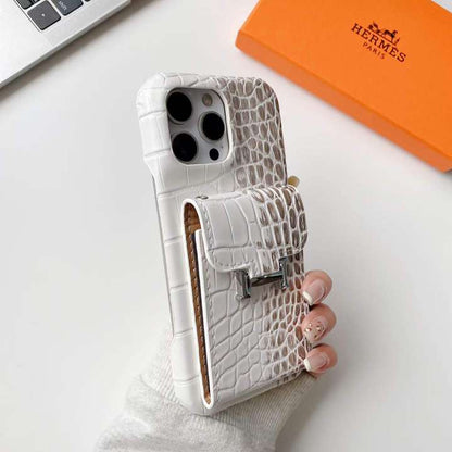 Crocodile Print Faux Leather Phone Case for Samsung & iPhone