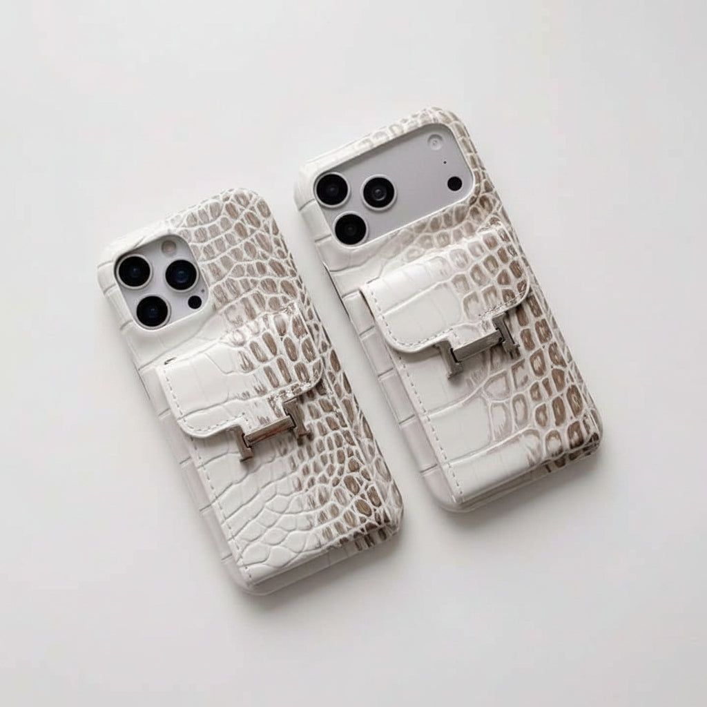 Crocodile Print Faux Leather Phone Case for Samsung & iPhone