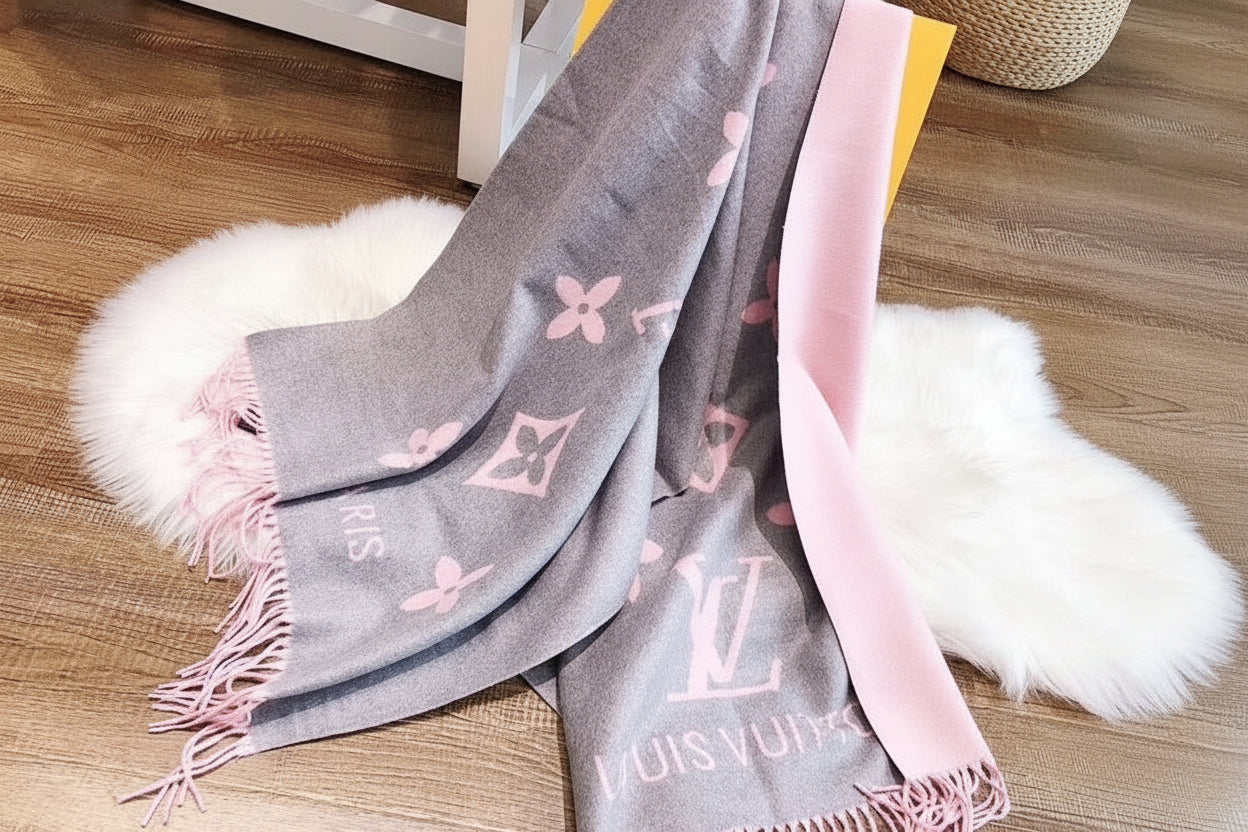 Monogram Luxury Blend Scarf Pink