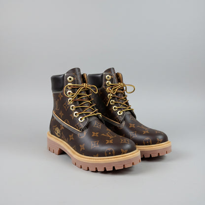 L X Timberland Monogram Boots Brown