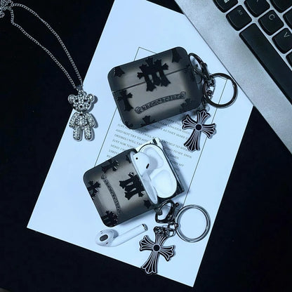 Black Chrome AirPods Case with Charm