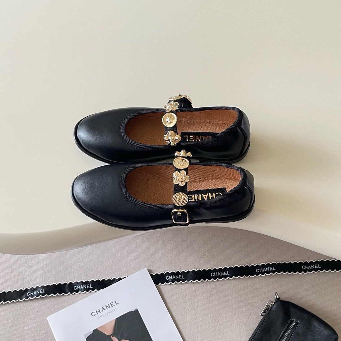 Charm-Strap Ballerina Flats