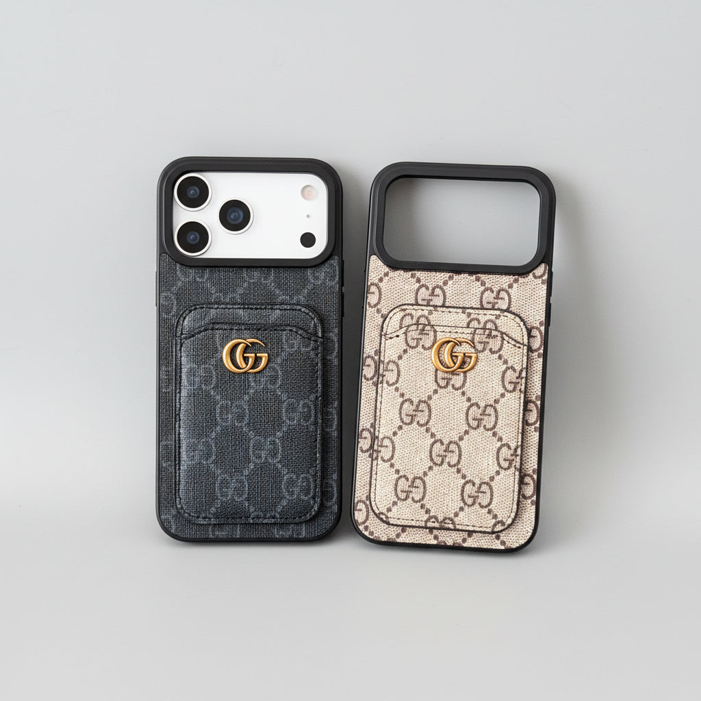 Designer Canvas iPhone Case with Card Holder