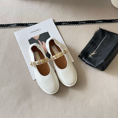 Charm-Strap Ballerina Flats