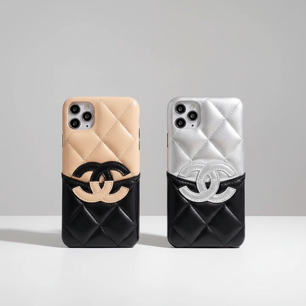 Luxury Cambon Quilted  iPhone Case with Card Holder