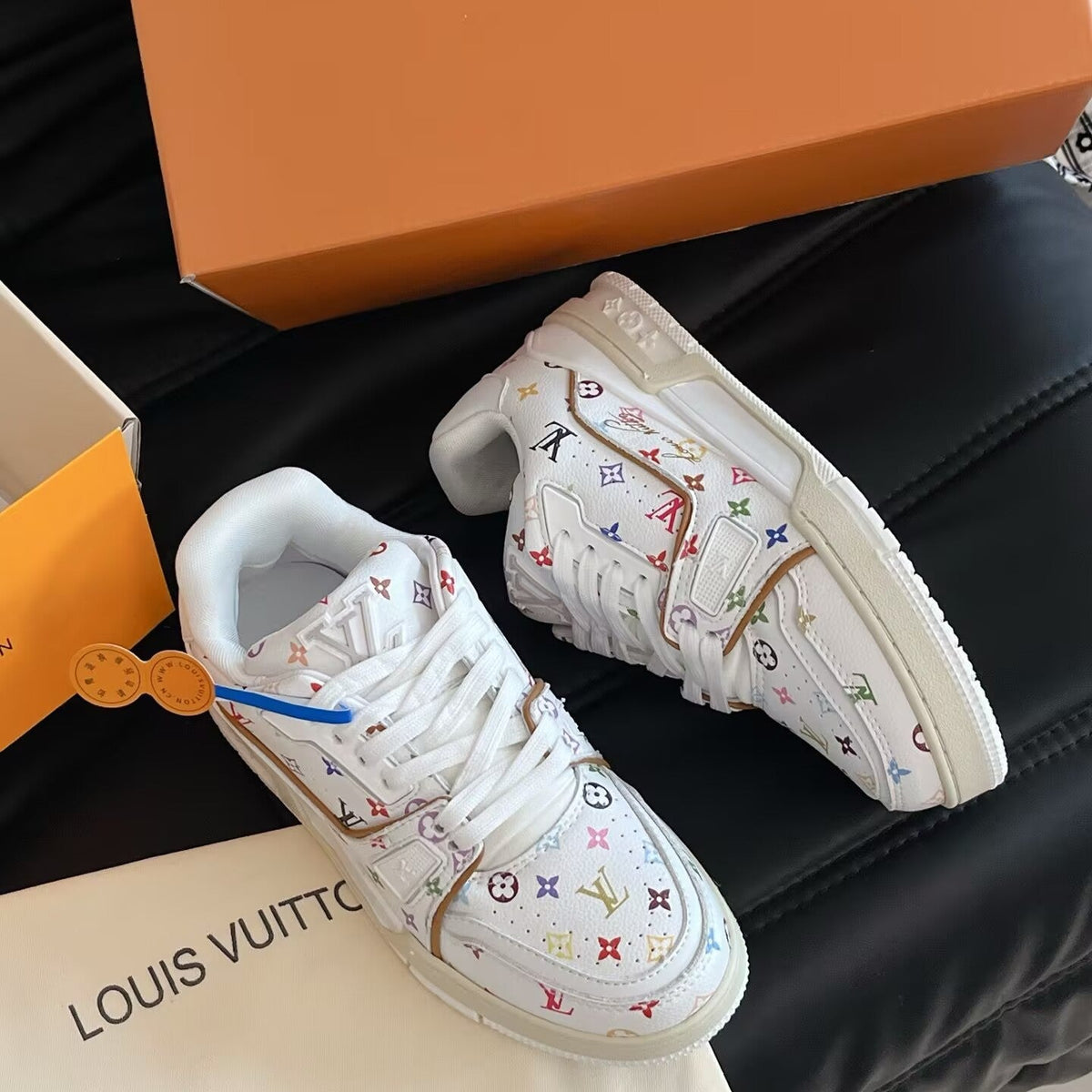1V Monogram Trainer Sneakers - White