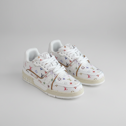1V Monogram Trainer Sneakers - White