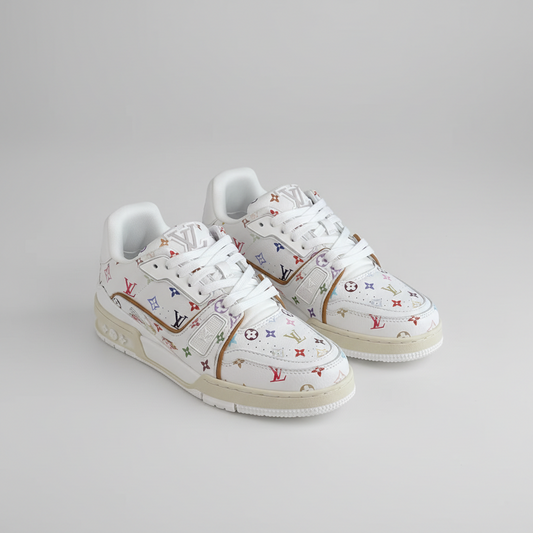 1V Monogram Trainer Sneakers - White