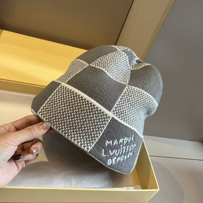 Damier Check Beanie Black Grey