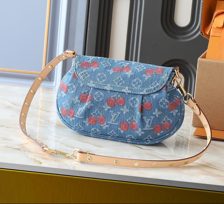 Denim Cherry Sunset Bag