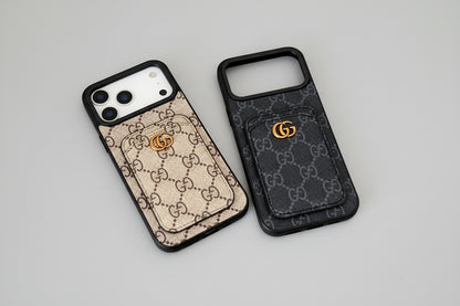 Designer Canvas iPhone Case with Card Holder