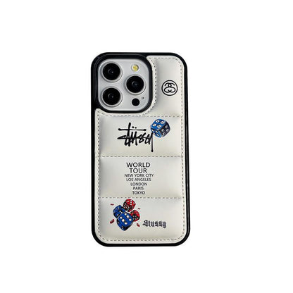 Stussy Style Dice design puffy iPhone case