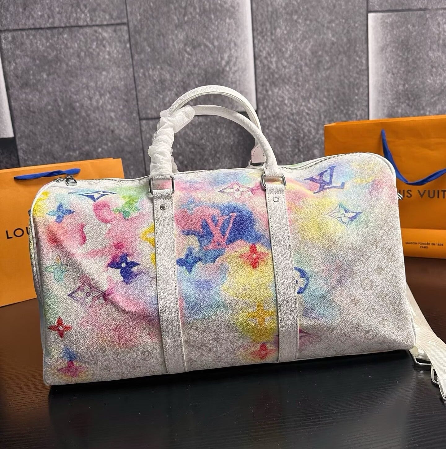 Monogram Watercolor Travel Bag 50