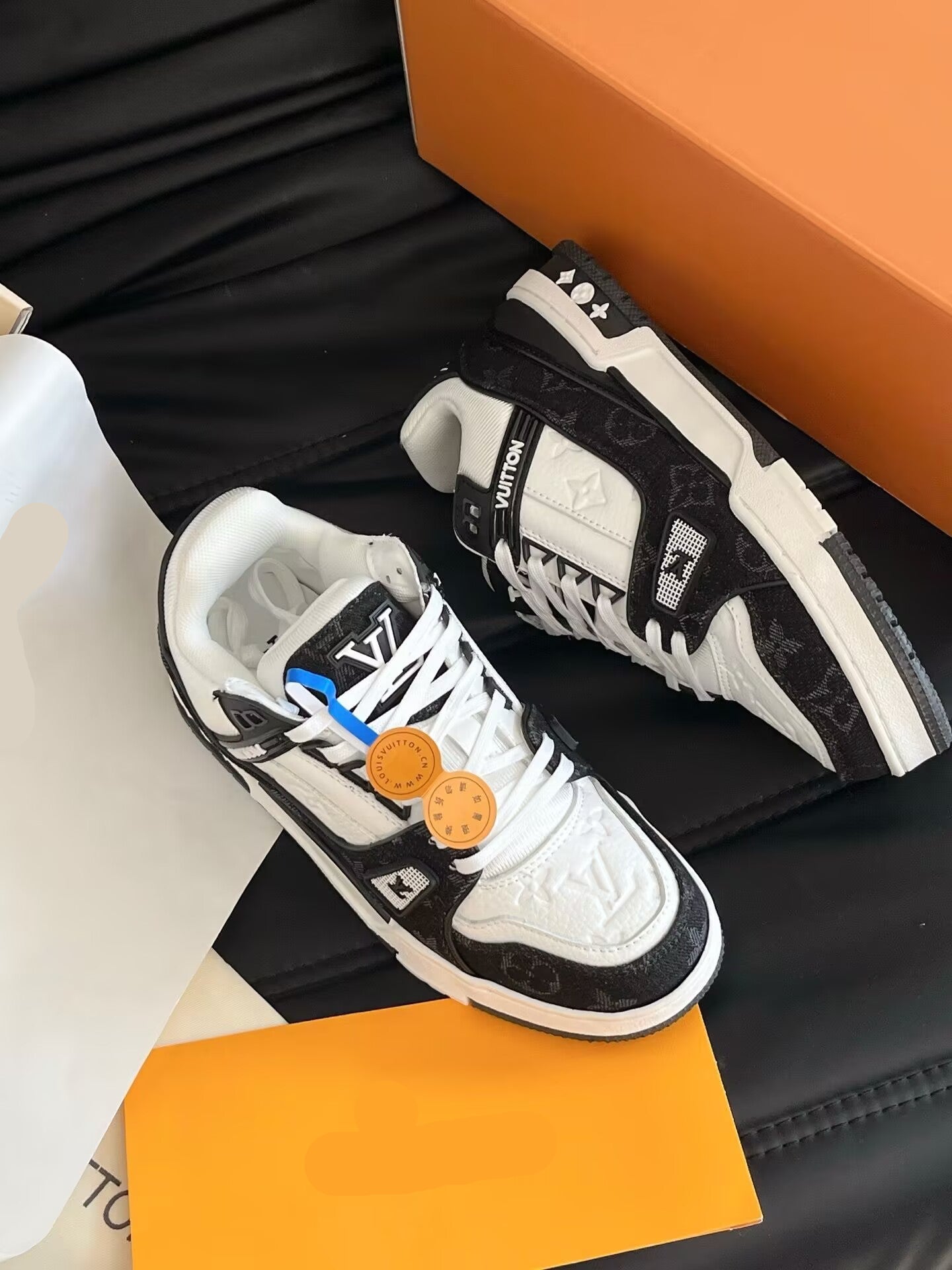 Monogram Denim Skate Sneakers – Black
