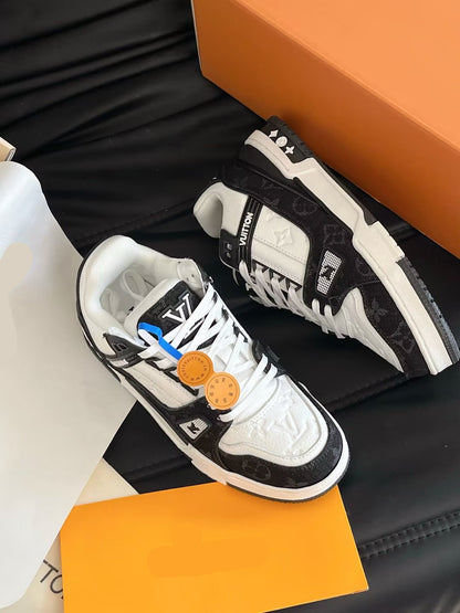 Monogram Denim Skate Sneakers – Black