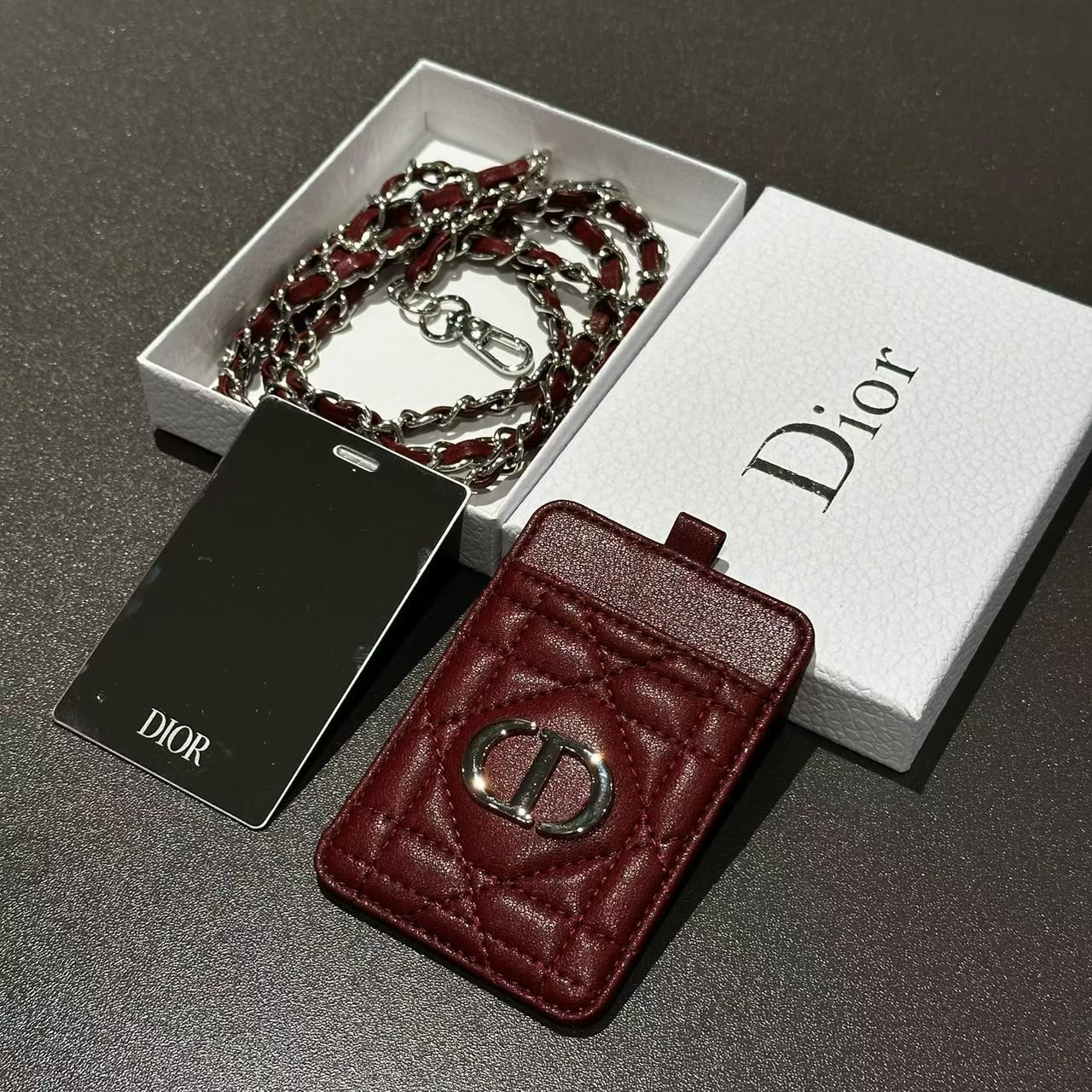 Dior Beauty Mirror Card Holder with Chain
