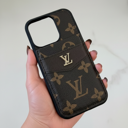 Lux Monogram Phone Case with Card Holder– iPhone or Samsung