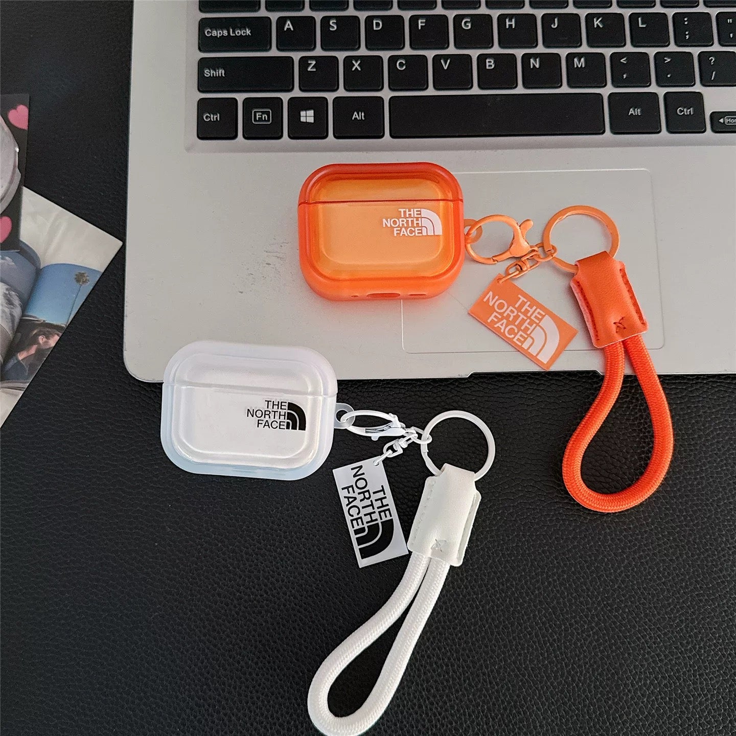 TNF semi clear AirPod Case With Keyring