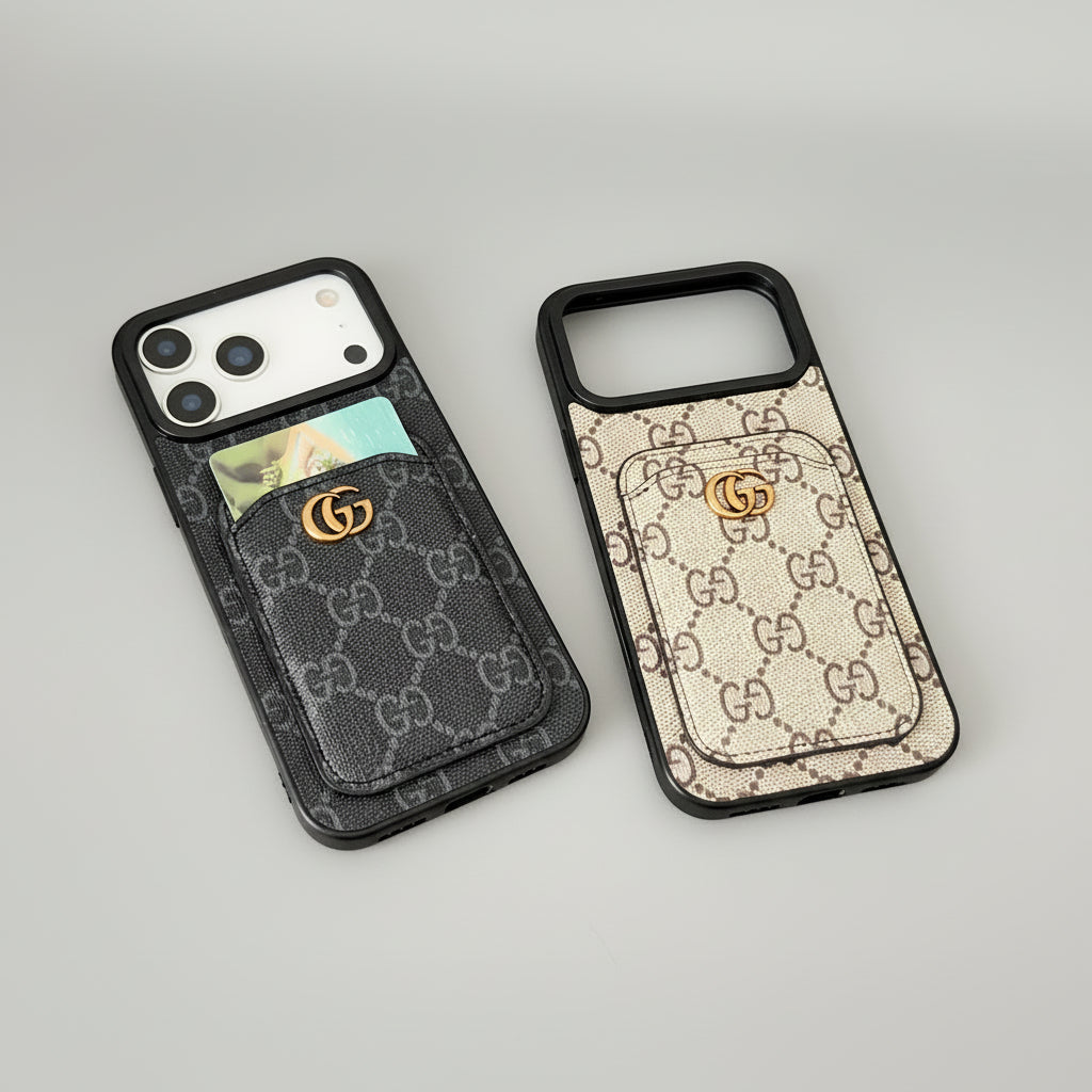 Designer Canvas iPhone Case with Card Holder