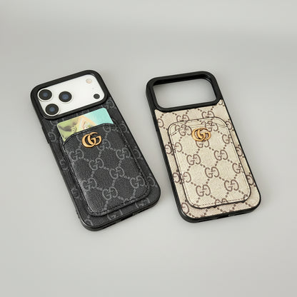 Designer Canvas iPhone Case with Card Holder