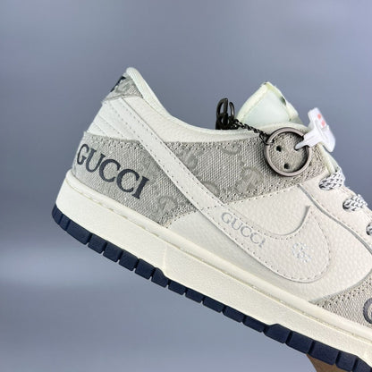 GG Monogram Low-Top Sneakers – Cream/Grey