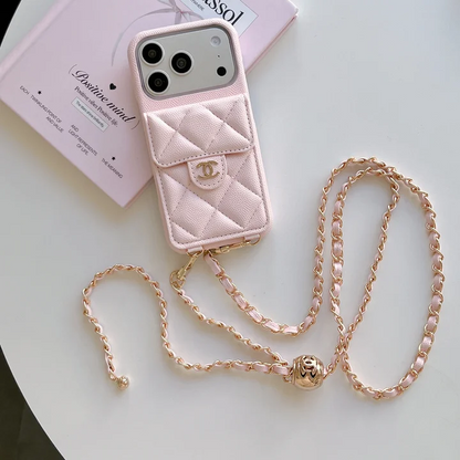 Luxury Quilted iPhone Case With Chain