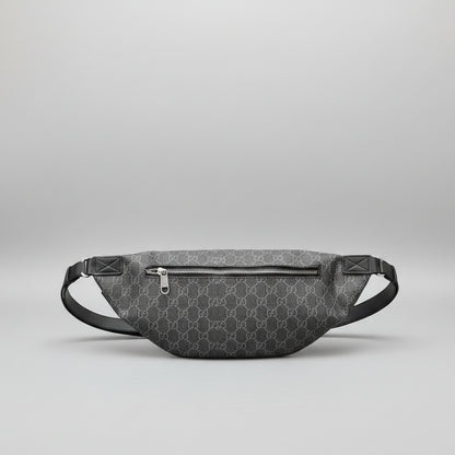 G Canvas Leather Belt Bag - Grey/Black