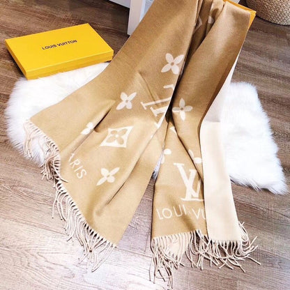 Monogram Luxury Blend Scarf Light Brown