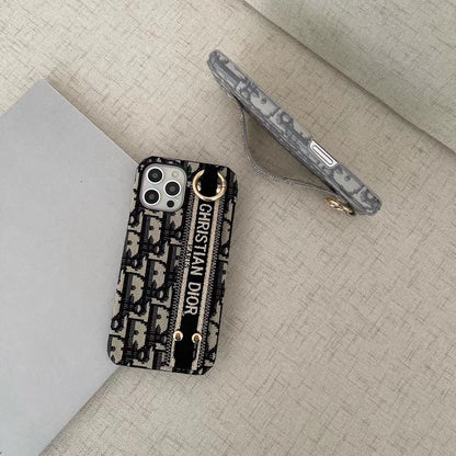 Luxe Monogram Fabric Case with Strap