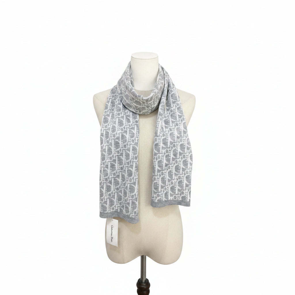 Oblique Design Cashmere Blend Scarf - Unisex