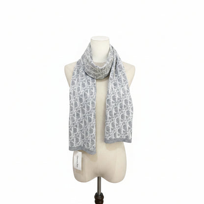 Oblique Design Cashmere Blend Scarf - Unisex